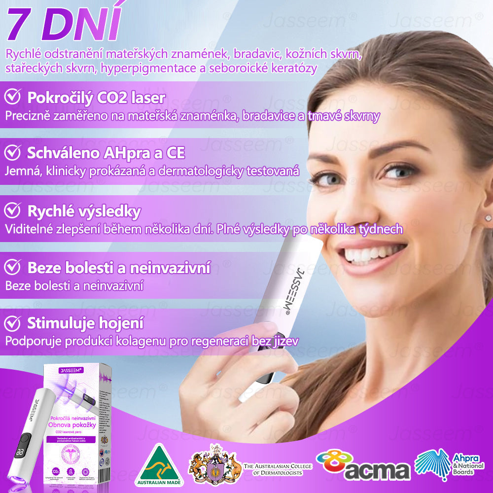 【Oficiální vlajkový obchod】𝐉𝐚𝐬𝐬𝐞𝐞𝐦® Pokročilé neinvazivní pero s CO₂ laserem na opravu pokožky 💕 (šetrně odstraňuje bradavice, mateřská znaménka, stařecké skvrny a kožní značky - bez bolesti a rozruchu!)💫
